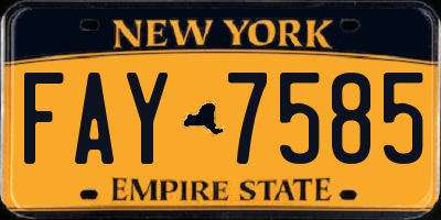 NY license plate FAY7585