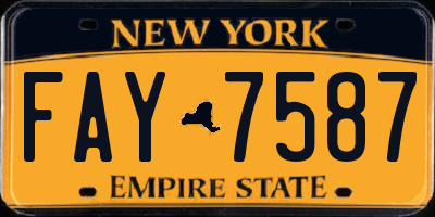 NY license plate FAY7587