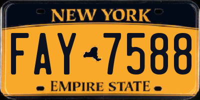 NY license plate FAY7588