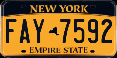 NY license plate FAY7592