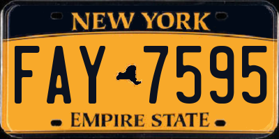 NY license plate FAY7595