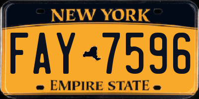 NY license plate FAY7596