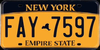 NY license plate FAY7597