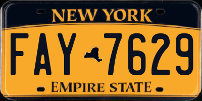 NY license plate FAY7629