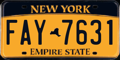 NY license plate FAY7631