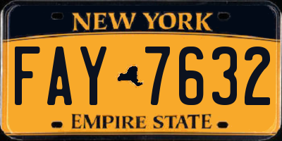 NY license plate FAY7632