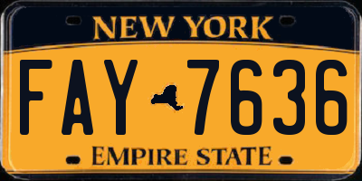 NY license plate FAY7636