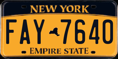 NY license plate FAY7640