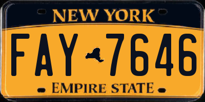 NY license plate FAY7646