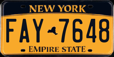 NY license plate FAY7648