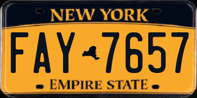 NY license plate FAY7657