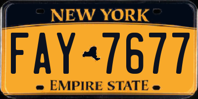NY license plate FAY7677