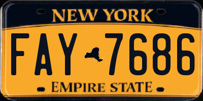 NY license plate FAY7686