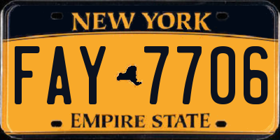 NY license plate FAY7706