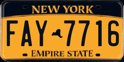 NY license plate FAY7716