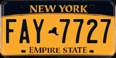 NY license plate FAY7727