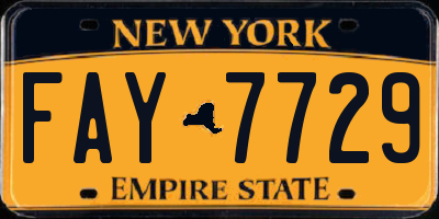NY license plate FAY7729