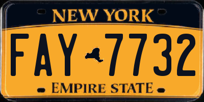 NY license plate FAY7732