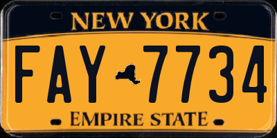 NY license plate FAY7734