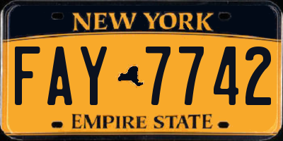 NY license plate FAY7742