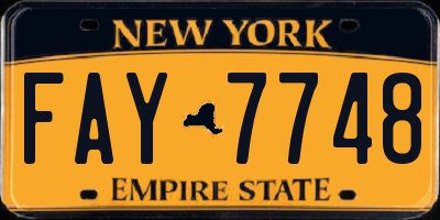 NY license plate FAY7748