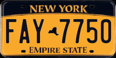 NY license plate FAY7750