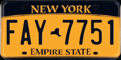 NY license plate FAY7751
