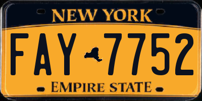NY license plate FAY7752