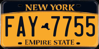NY license plate FAY7755