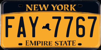 NY license plate FAY7767