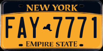 NY license plate FAY7771