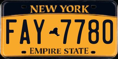 NY license plate FAY7780