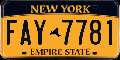 NY license plate FAY7781