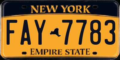 NY license plate FAY7783
