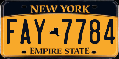 NY license plate FAY7784