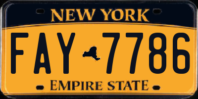 NY license plate FAY7786