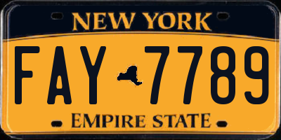 NY license plate FAY7789
