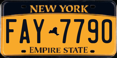 NY license plate FAY7790