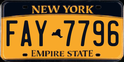 NY license plate FAY7796