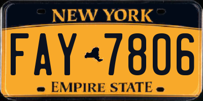 NY license plate FAY7806