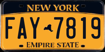 NY license plate FAY7819