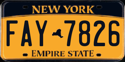 NY license plate FAY7826