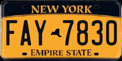 NY license plate FAY7830