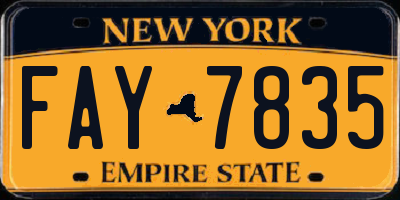 NY license plate FAY7835