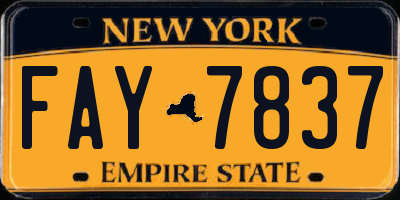 NY license plate FAY7837