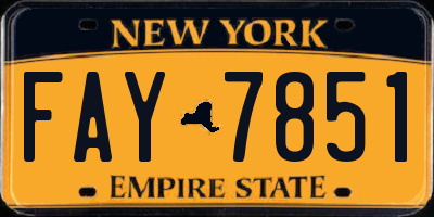 NY license plate FAY7851
