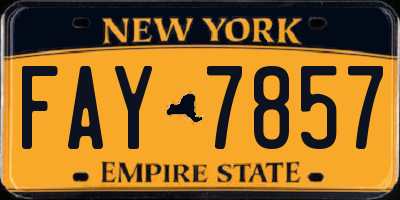 NY license plate FAY7857