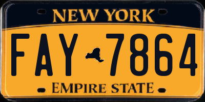 NY license plate FAY7864