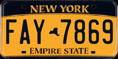 NY license plate FAY7869