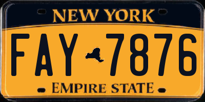 NY license plate FAY7876